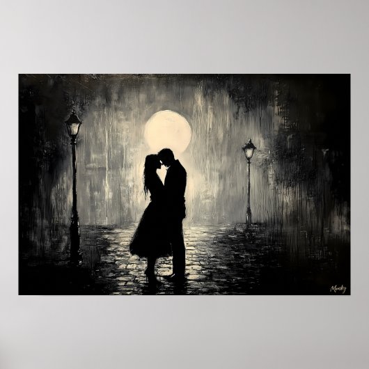 Poster Couple romantique sous le clair de lune (Devant)