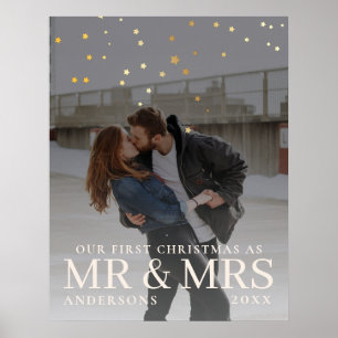 Poster Couple sombre avec des étoiles pour Noël