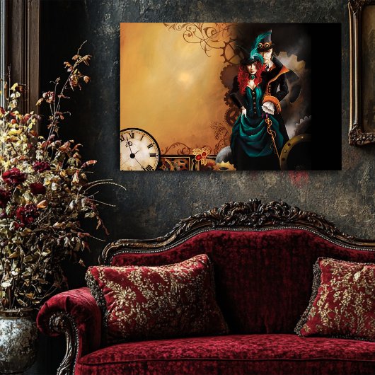 Poster Couple Steampunk Victorien