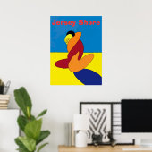 Poster Couple sur Jersey Shore Beach Abstrait (Bureau à domicile)