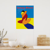 Poster Couple sur Jersey Shore Beach Abstrait (Cuisine)