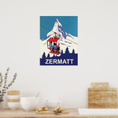 Poster Couple sur un remonte-pente à Zermatt, voyage vint (Cuisine)