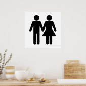 Poster Couple toilettes Style - Noir (Cuisine)