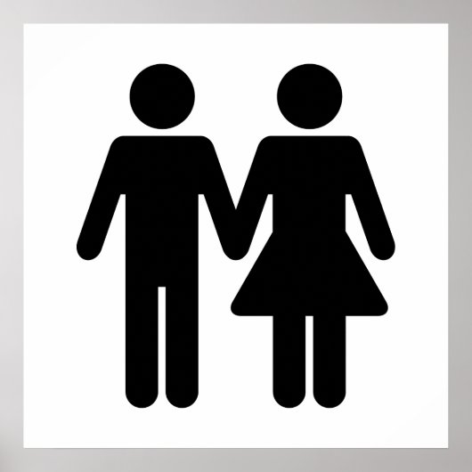 Poster Couple toilettes Style - Noir (Devant)