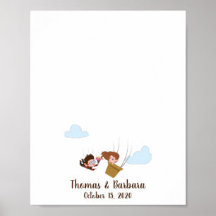Poster Couple Wedding Fingerprint Guest Book