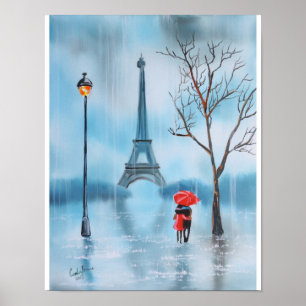 Poster Couples à l'affiche de peinture de Paris de Tour