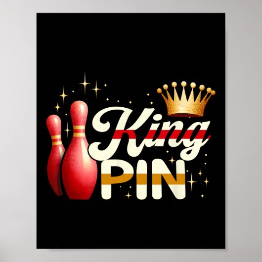 Poster Couples Bowler League Bowler King Pin porter Cro (Devant)
