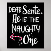 Poster Couples Christmas Santa He Is The Naughty One Funn (Devant)