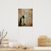 Poster Couples Penguin Une Fois Un Mariage Cadeaux (Cuisine)