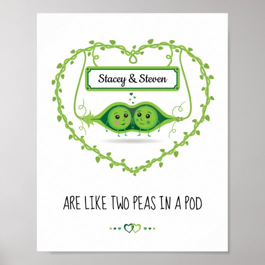 Poster Couples personnalisés "Deux Pois dans une poitrine (Devant)