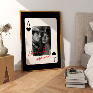 Poster Couples Poker Jouer Carte Quelle chance avons-nous