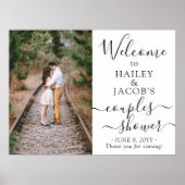 Poster Couples Wedding shower Bienvenue Script 1 Photo (Devant)