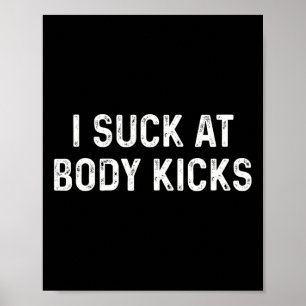 Poster Coups de pied drôles de kickboxing Muay Thai