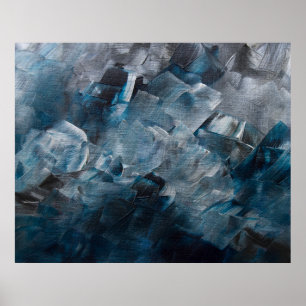 Poster Coups de pinceau abstraits sombres dans des tons b