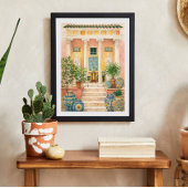 Poster Cour de villa italienne avec colonnes classiques
