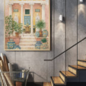 Poster Cour de villa italienne avec colonnes classiques