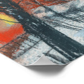 Poster Cour d'hiver Paysage Peinture Pastel Art (Coin)