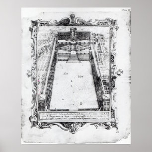 Poster Cour du Belvédère au Vatican Rome, 1581