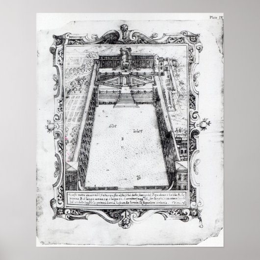 Poster Cour du Belvédère au Vatican Rome, 1581 (Devant)