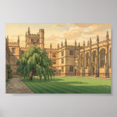 Poster Cour intérieure de l'Université d'Oxford (Devant)