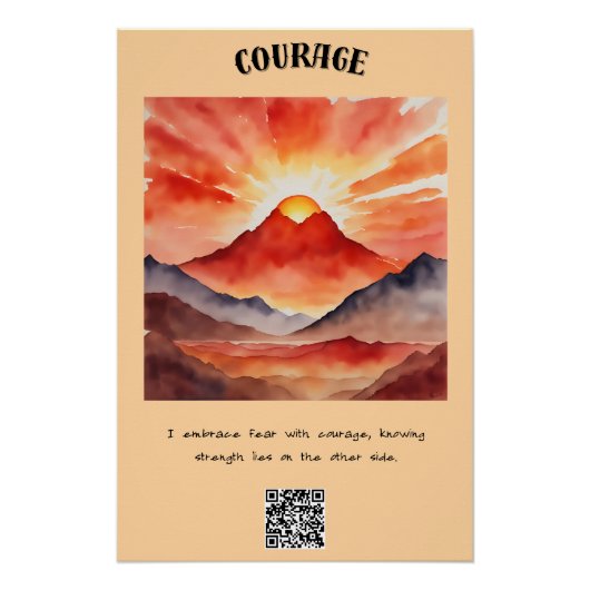 Poster Courage Affirmation cadeau spécial (Devant)