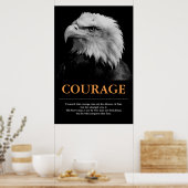 Poster Courage Aigle noir blanc Inspiration motivationnel (Cuisine)