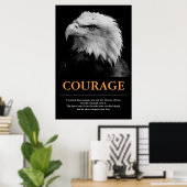 Poster Courage Aigle noir blanc Inspiration motivationnel (Bureau à domicile)