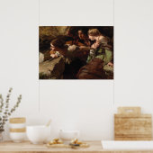 Poster Courage, anxiété et désespoir, regarder la bataill (Cuisine)