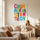 Poster Courage As Strategy - Typography Print | Wall Art