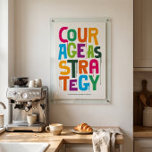 Poster Courage As Strategy - Typography Print | Wall Art