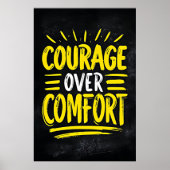 Poster Courage au-dessus du confort - Citation Motivation (Devant)