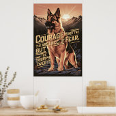 Poster Courage berger allemand au coucher du soleil (Cuisine)