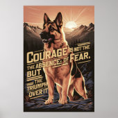 Poster Courage berger allemand au coucher du soleil (Devant)