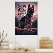 Poster Courage berger allemand au coucher du soleil (Cuisine)