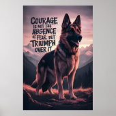 Poster Courage berger allemand au coucher du soleil (Devant)