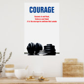 Poster Courage Bodybuilding Formation Motivation (Cuisine)