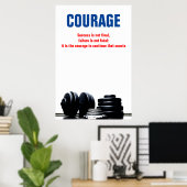 Poster Courage Bodybuilding Formation Motivation (Bureau à domicile)