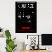 Poster Courage Bodybuilding Formation Motivation (Bureau à domicile)