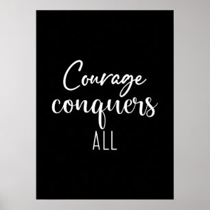 Poster Courage Conquiert Tous - Gymnase, Succès, Hustle