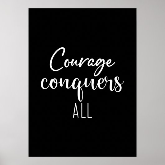 Poster Courage Conquiert Tous - Gymnase, Succès, Hustle (Devant)