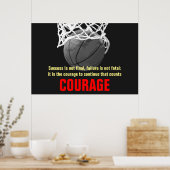 Poster Courage de succès Basketball Inspiration (Cuisine)