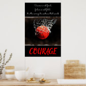 Poster Courage de succès Basketball Inspiration (Cuisine)
