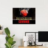 Poster Courage de succès Basketball Inspiration (Bureau à domicile)
