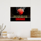Poster Courage de succès Basketball Inspiration (Cuisine)