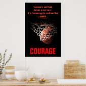 Poster Courage de succès Basketball Inspiration (Cuisine)