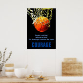 Poster Courage de succès Basketball Inspiration (Cuisine)