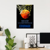 Poster Courage de succès Basketball Inspiration (Bureau à domicile)