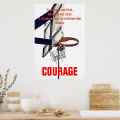 Poster Courage de succès Basketball Inspiration (Cuisine)
