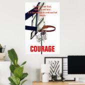 Poster Courage de succès Basketball Inspiration (Bureau à domicile)