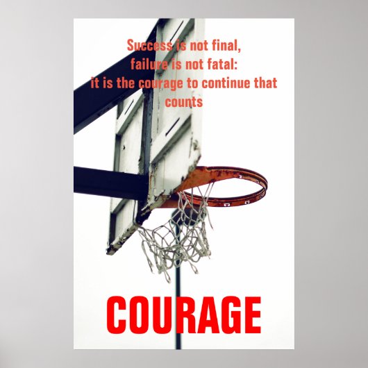 Poster Courage de succès Basketball Inspiration (Devant)